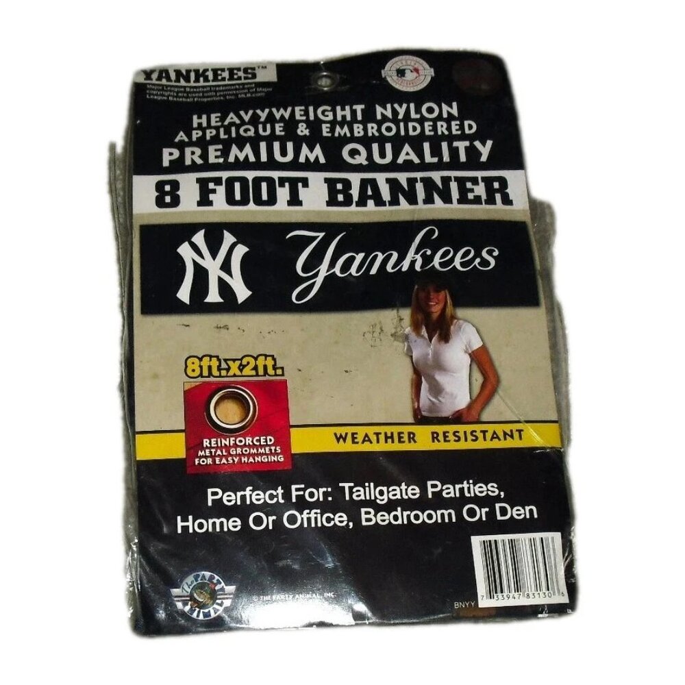 New York Yankees 8 ft. X 2 ft. Embroidered Wall Tailgate Banner New Mlb